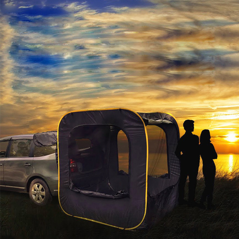Pop-up car tent for outdoor camping, simple multi-person SUV tail trunk car tail cover cartent
