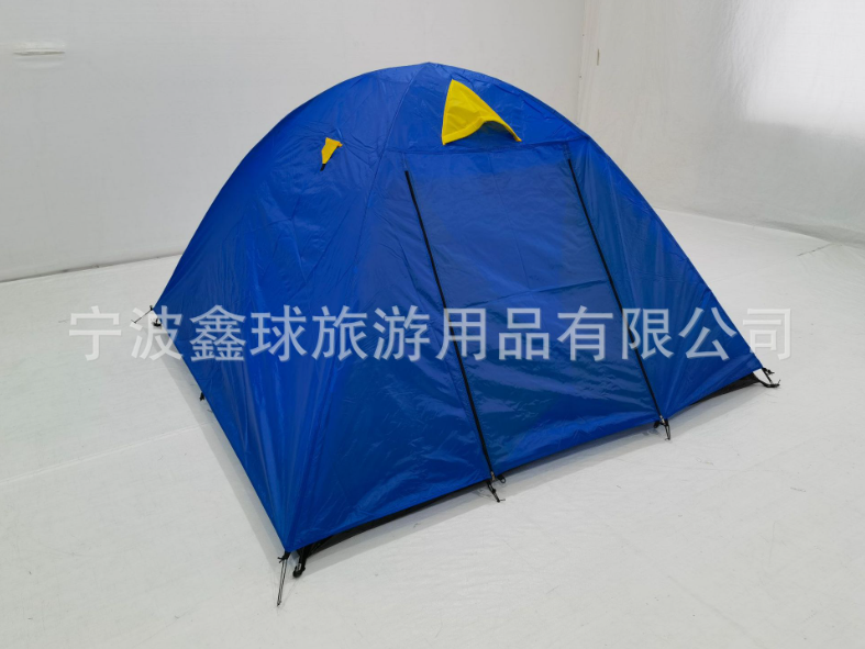 Direct supply of in-stock products: Spring and Autumn Outdoor 2-4 person double-layer rainproof camping and leisure tour tent with a figure-eight-shaped roof.