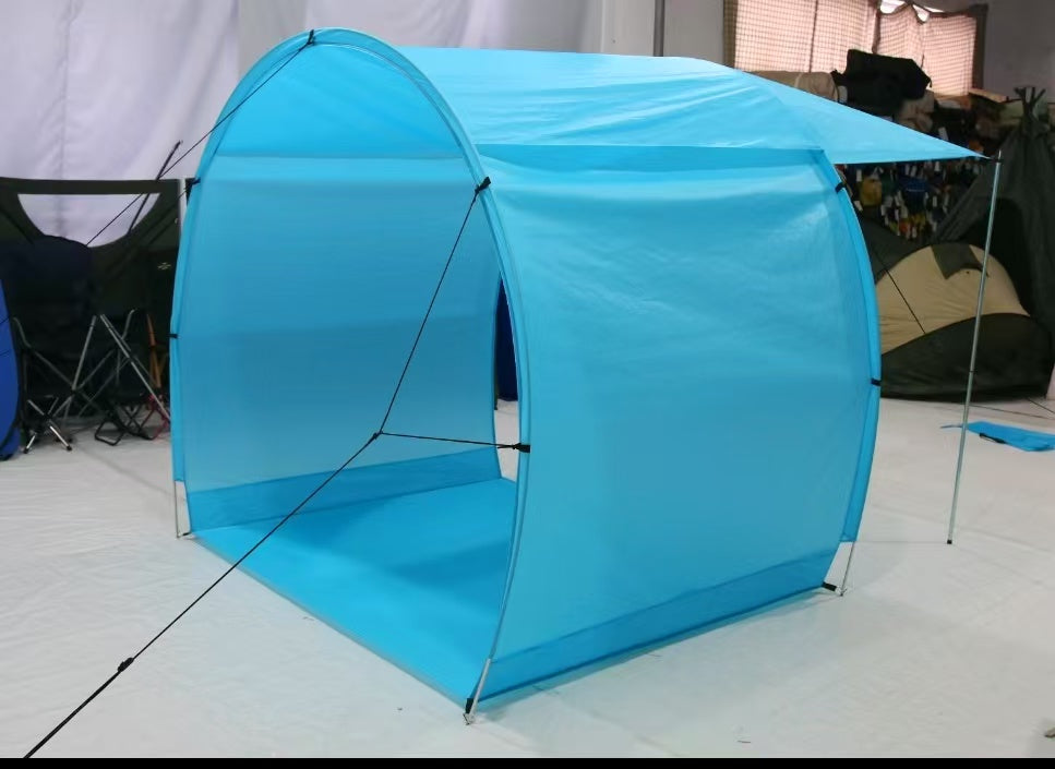 A large-scale 6-person beach tent, tent for sunbathing and wind sheltering, beach party tent, beach awning tent integrated with sky canopy.